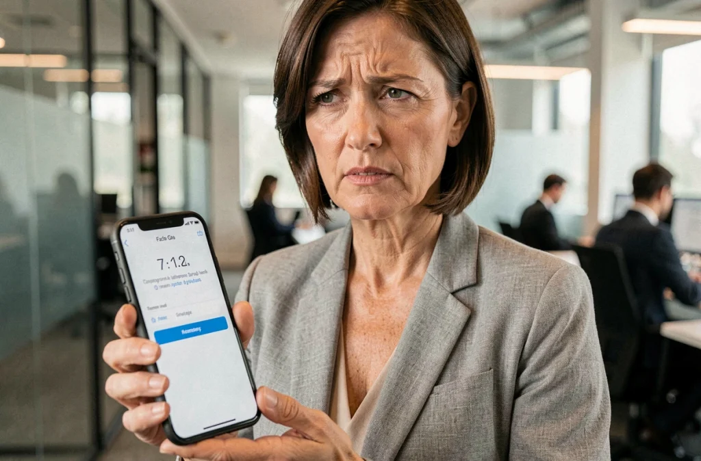 Femme utilisant l'authentification à deux facteurs pour protéger ses données bancaires sur mobile